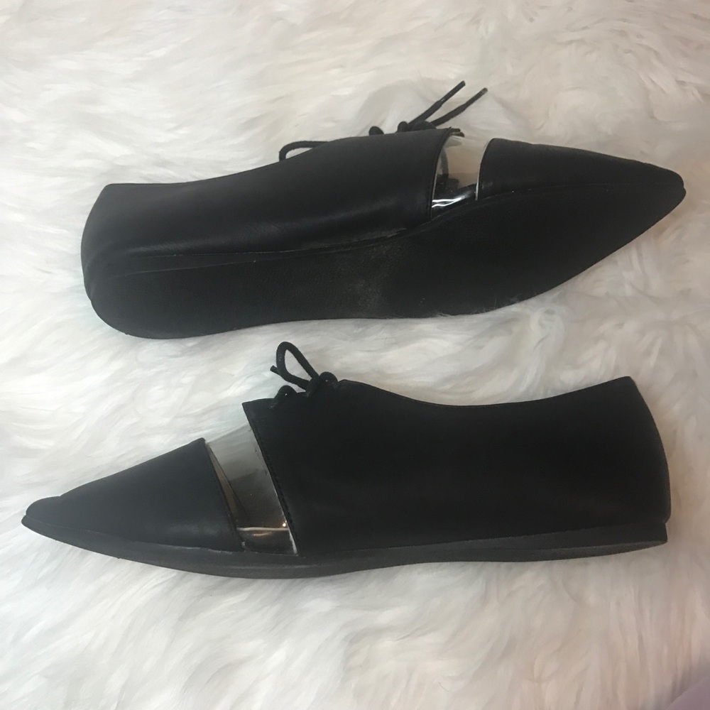 🎀Liliana Black& Transparent pointed Toe Flats - Picture 6 of 7